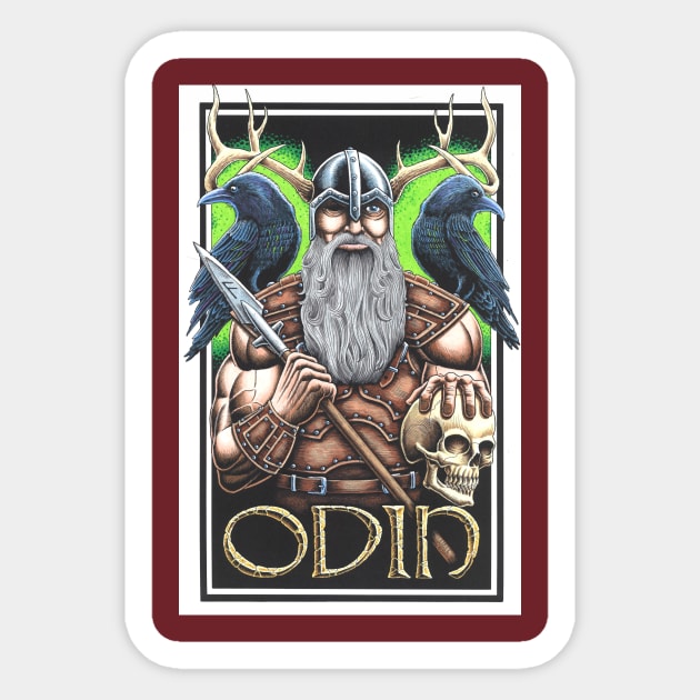 Odin – the All father - color Sticker by Stolencheese